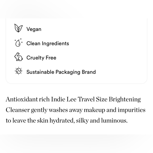 $6❤️‍🔥 INDIE LEE Brightening Cleanser Travel Size 🧼 NEW Makeup Removing - Picture 3 of 5